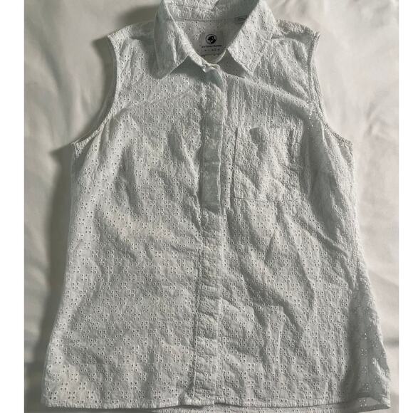 Southern Proper White Eyelit button up SZ Large - Picture 1 of 7